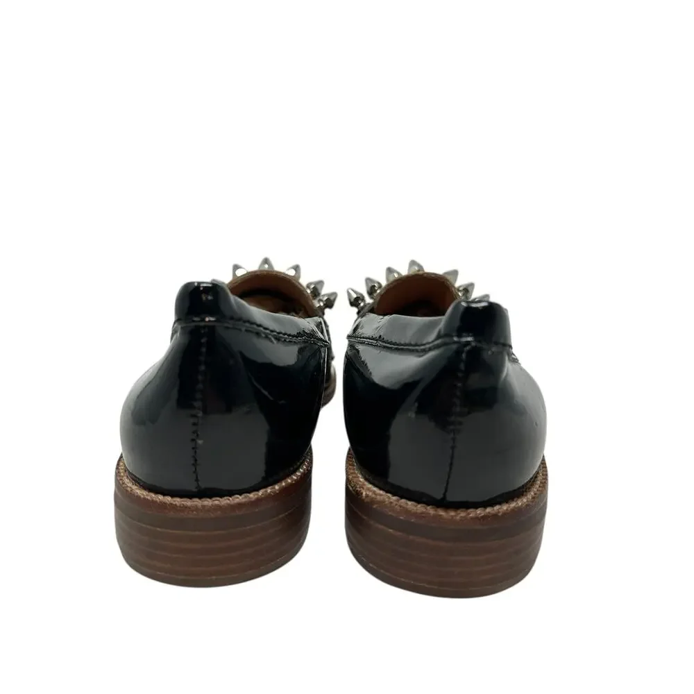 Jeffrey Campbell Bite-2 Studded Loafers‎ Patent Leather Black Size 37 US 6.5